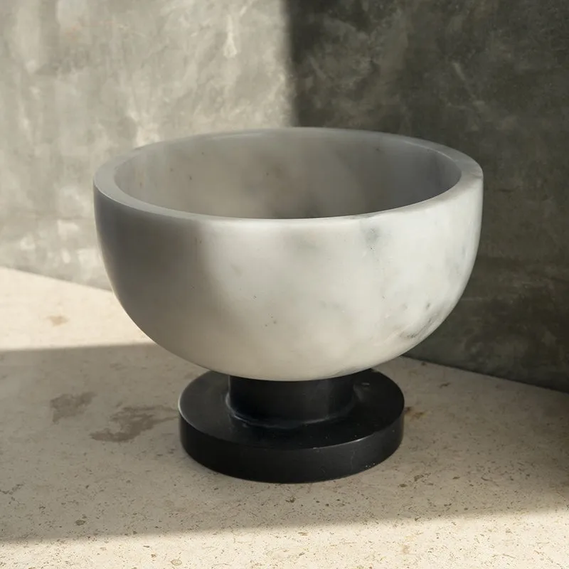 100% Natural Marble Fruit Bowl, Italian Style, Custom Decor for Villas, Model Rooms, Dining & Living Rooms
