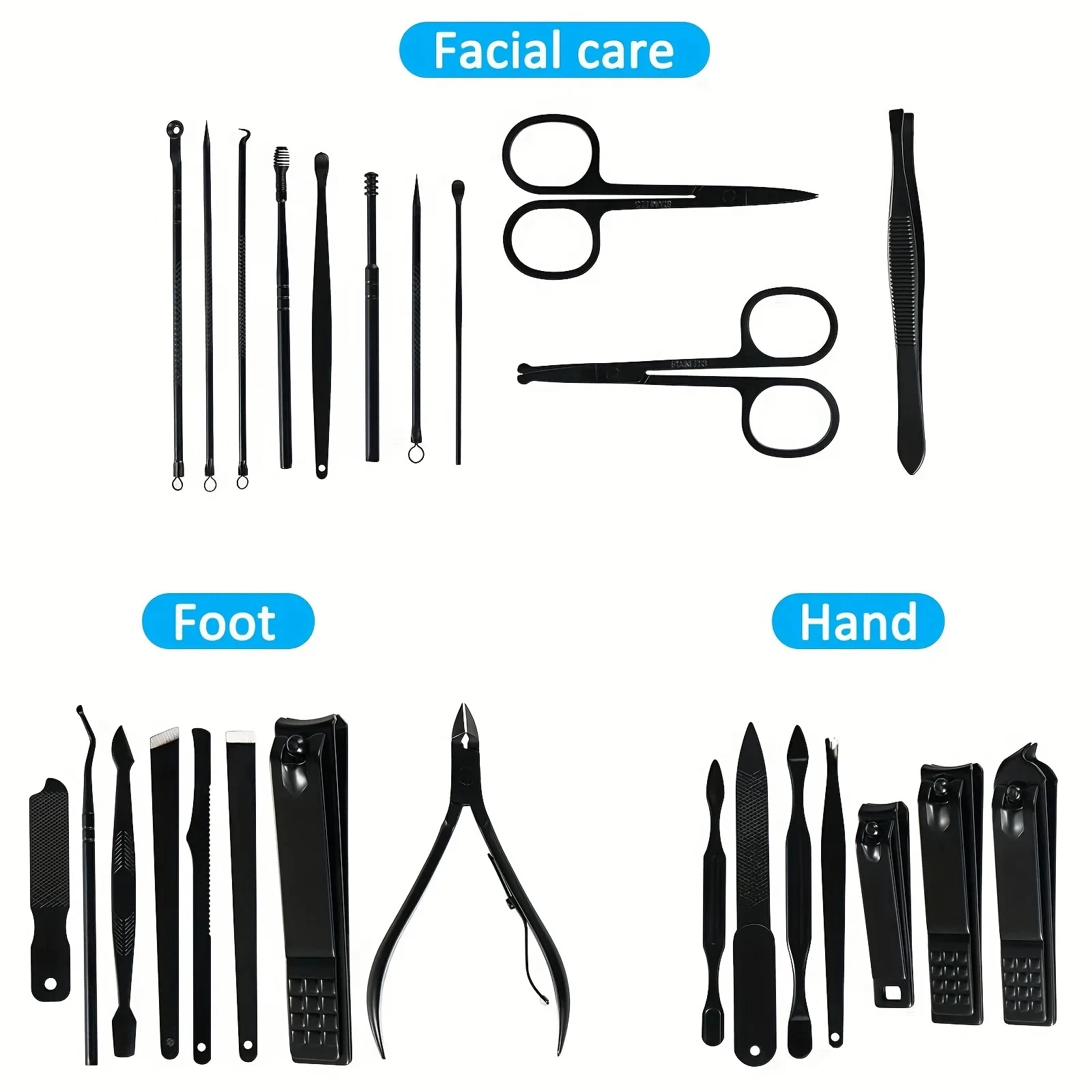 

Nail clipper set 26-piece set, stainless steel nail clippers home pedicure, professional nail clippers, nail art tools, portable
