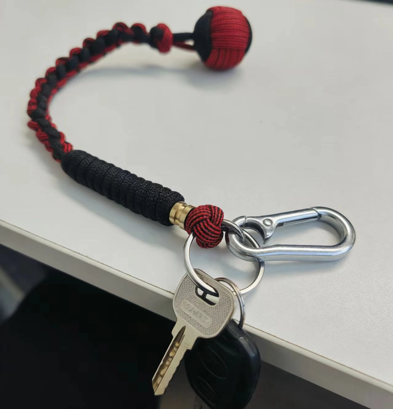 

NEW Umbrella Rope Woven Self-defense Ball Keychain Steel Ball Monkey Fist Umbrella Rope Outdoor EDC Tool