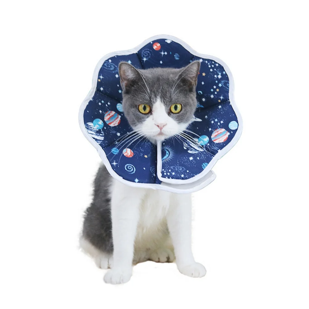 Pet Cat Elizabethan Collar Cute Anti-Bite Lick Surgery Wound Cats Protective Neck Collar Cone Recovery Wound Cats E-Collar