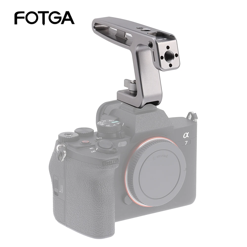 

FOTGA Top Handle Stabilizer with Dual 1/4"-20 Screw Mount for Canon Nikon Sony DSLR Mirrorless for Camera Cage Vlogging Shooting