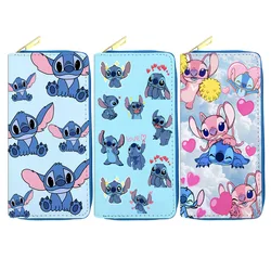 Disney cute cartoon stitch Women PU Wallet Ladies Zipper Clutch Bag Credit Card Holder Purse