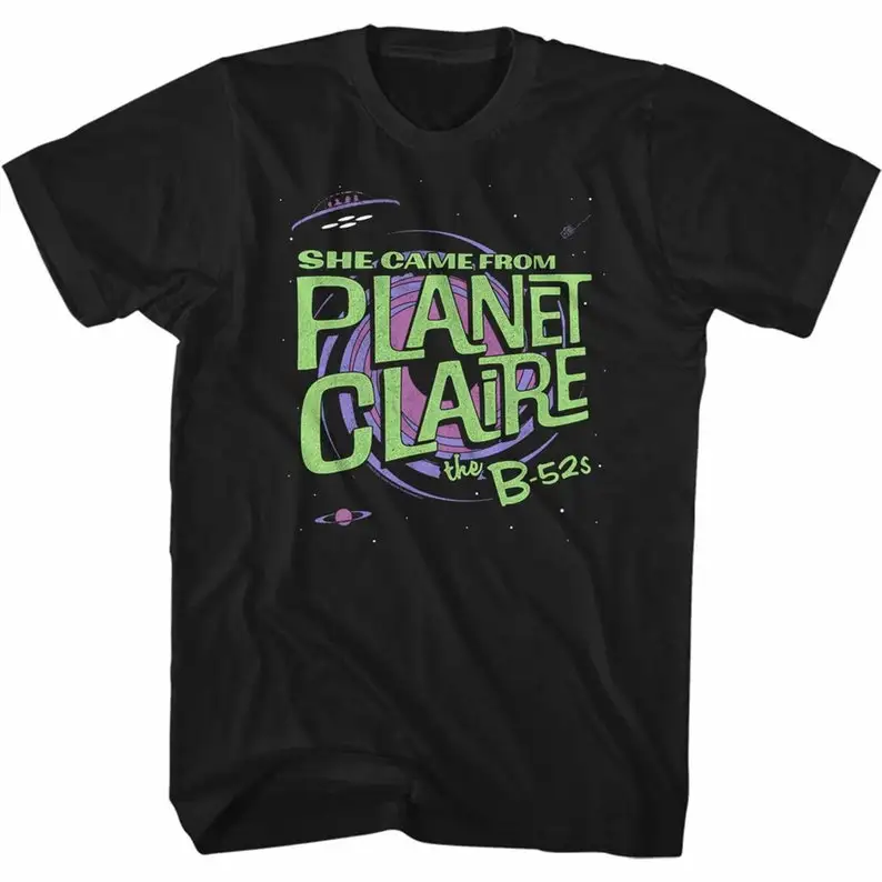 

The B52's Planet Claire Black Adult TShirt