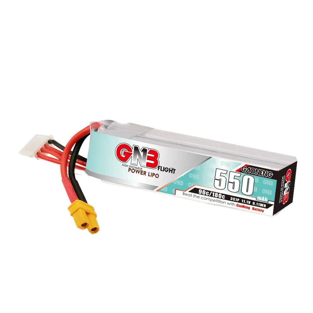 Original GNB 3S 11.1V 550mAh 90C/180C LiPo Battery For RC Helicopter Quadcopter FPV Drone Model Parts 11.1V Rechargeable Battery