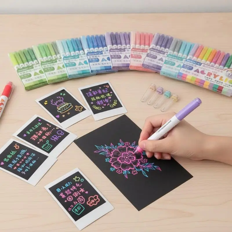 168/72/12 Colors High Gloss Acrylic Marker Set - Premium Direct Liquid Paint Pens For Art, Painting, Hand Lettering & DIY