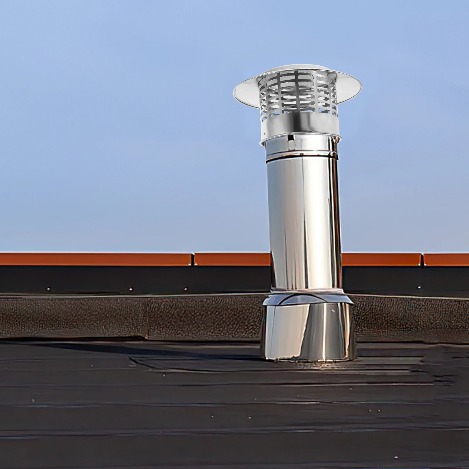 

160mm Diameter Rainproof Vent Cap for Chimney Excellent Air Circulation Ducting Ventilation Cover Circular Exhaust Hood Roof