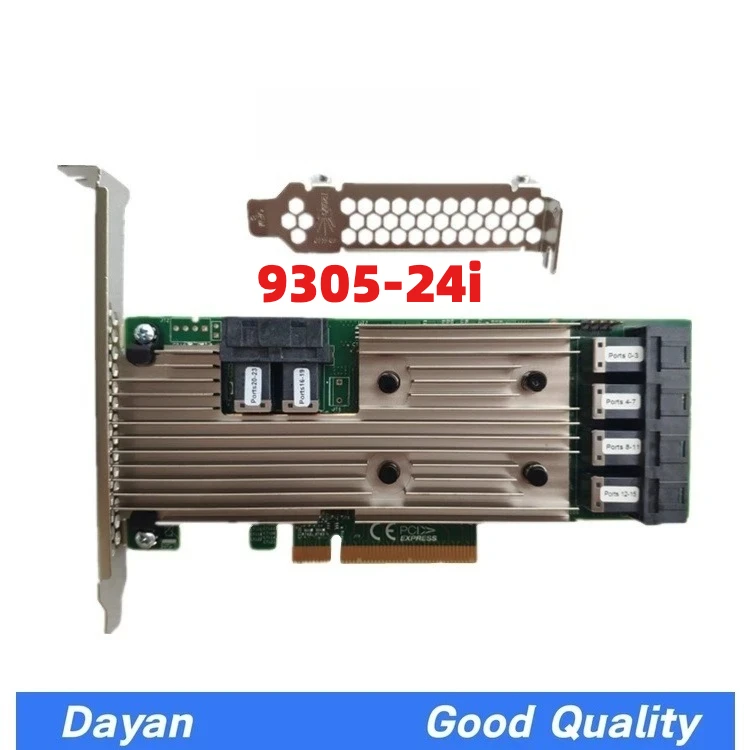 High Performance 8gb/s 24 Port SATA and SAS Adapter LSI 9305-24i HBA Controller PCIe 3.0 Thin 05-25699-00