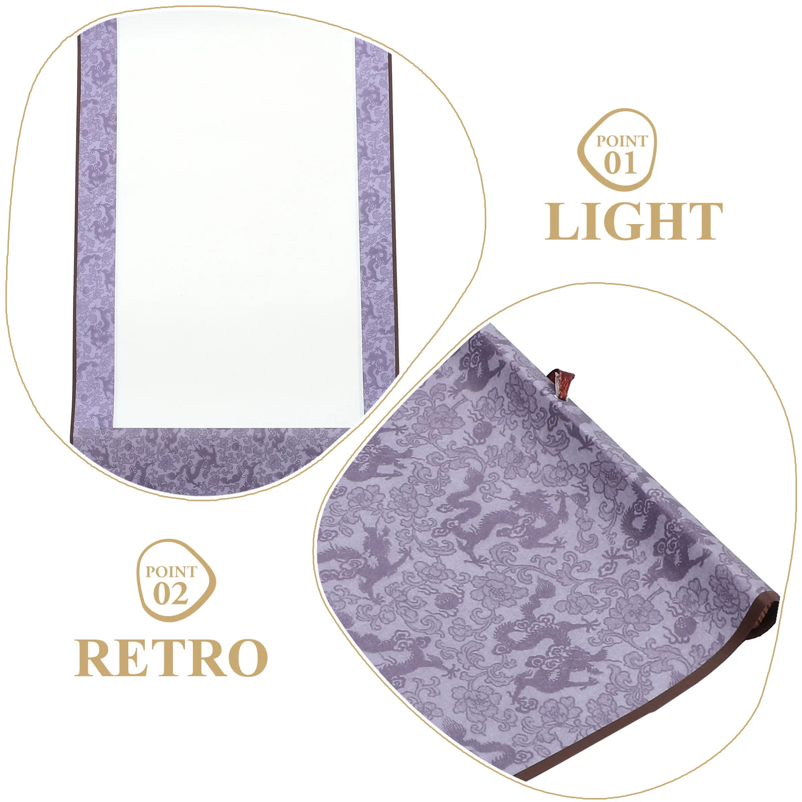 

2Pcs Chinese Calligraphy Scroll Paper Blank Painting Scroll Art Wall Decor DIY Mounting Craft with Wood Rods for Writing