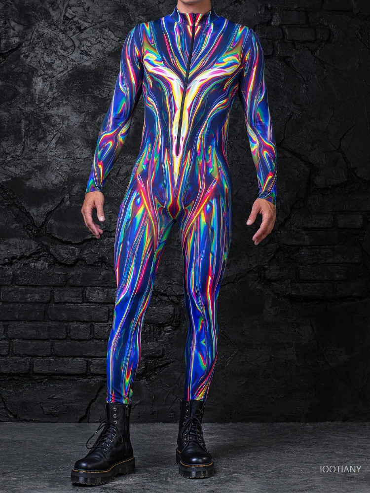 New Variety Of Halloween Carnival Party Club Color Jumpsuits For Men Special Colorful Cool 3d Printing Party Role Play Bodysuit