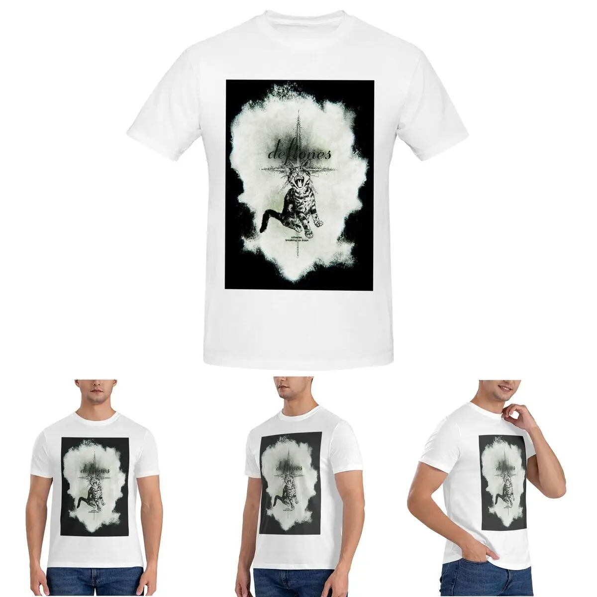 

Deftones Metal Band White Pony Album T-Shirt for Men Cotton Plus Size T Shirts Men's Tees Short Round Neck Summer Clothes Tops