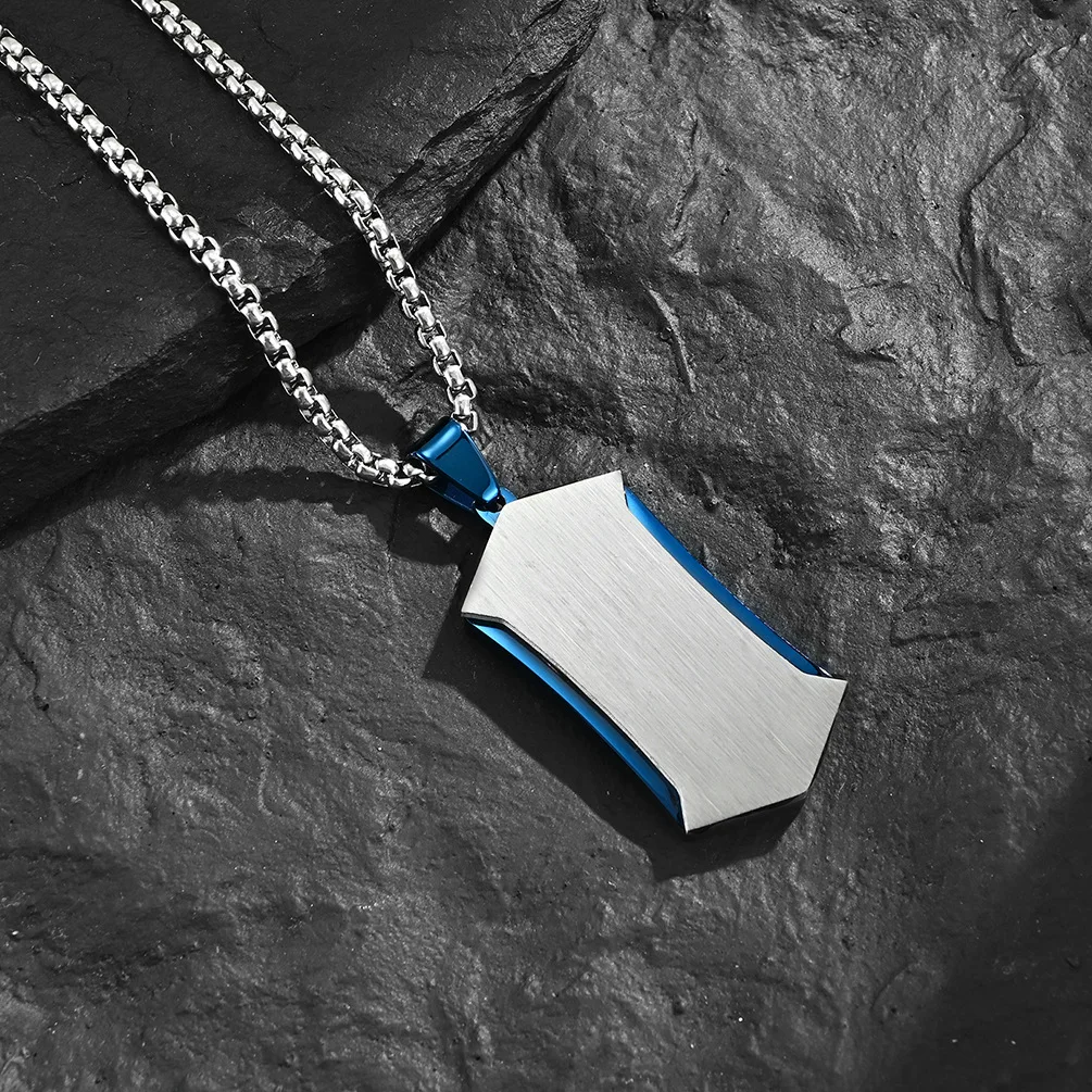 موضة العسكرية الكلب العلامة قلادة الفولاذ المقاوم للصدأ التيتانيوم الصلب قلادة للرجال زوجين قلادة مجوهرات #6