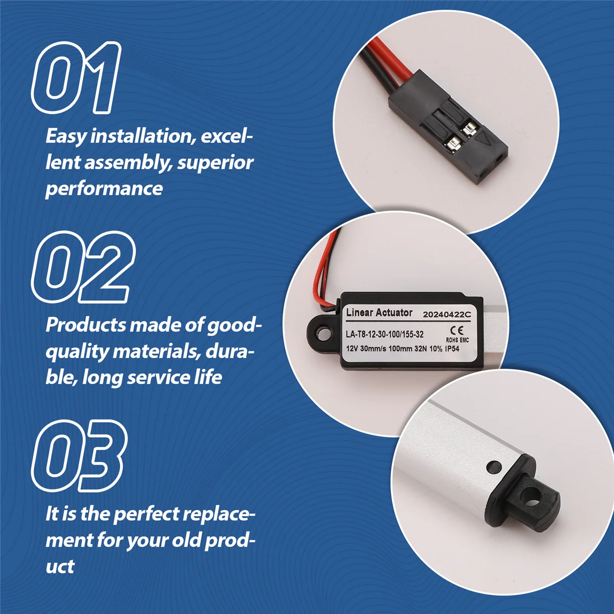 ABQR تيار مستمر 12 فولت مقاوم للماء IP54 المحرك الخطي الصغير 100 مللي متر السكتة الدماغية محرك خطي كهربائي نافذة فتاحة 30 مللي متر/ثانية سرعة