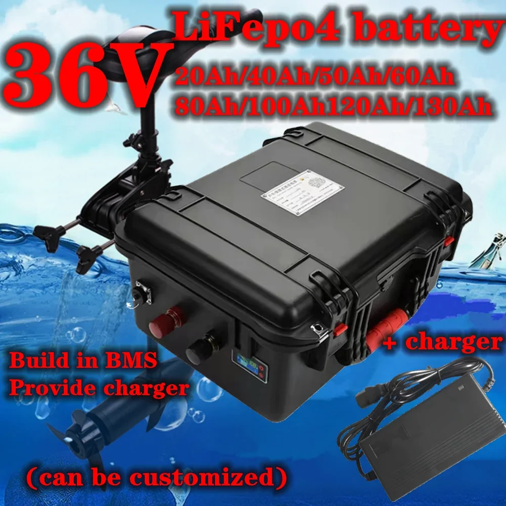 36V 20Ah 40Ah 50Ah 60Ah 80Ah 100Ah 120Ah 130Ah LiFepo4 lithium battery pack with BMS Deep Cycle for 3000w Solar Power System