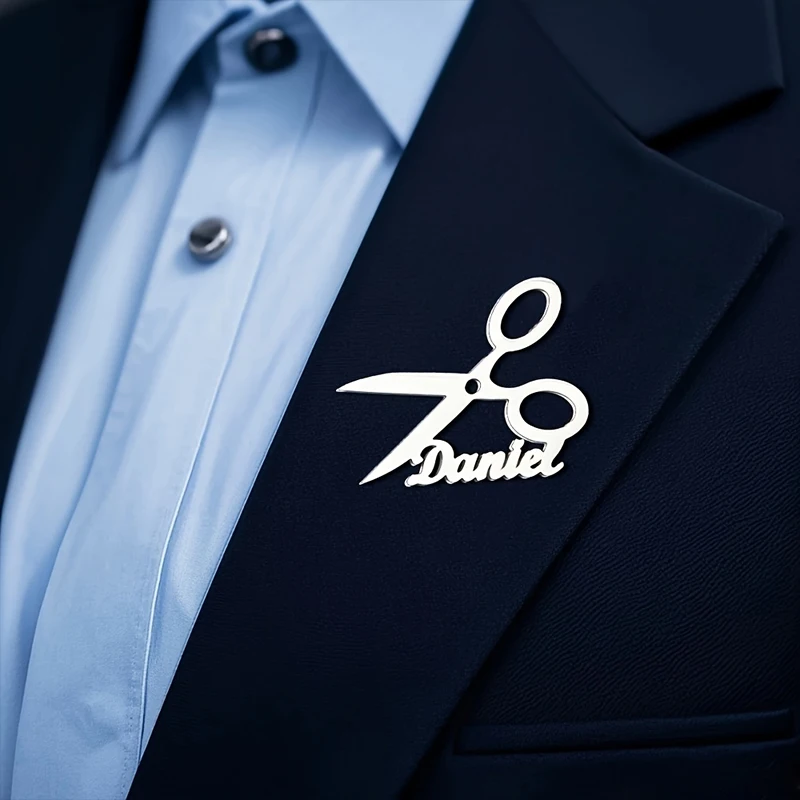 

Брошь с логотипом на заказ, булавки для компании, клуба, квартиры, парикмахерской, логотип, металлический значок из нержавеющей стали, ювелирные изделия, индивидуальный дизайн, подарок