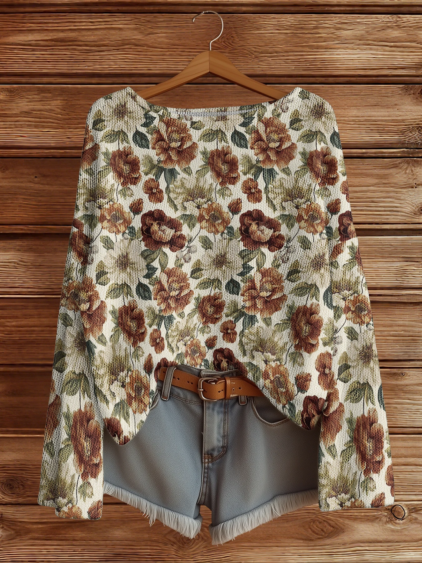 

Autumn Winter flower pullover woman Vintage sweaters Fashion Casual Chic Female Sweaters Streetwear Trendy Clothes