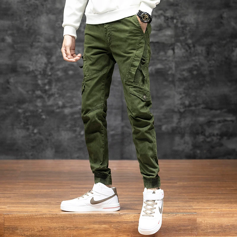 CAAYU Mens Cargo Pants Men Fashion 2022 New Side Pockets Hip Hop Joggers Male Japanese Streetwear Trousers Casual Gray Pants Men