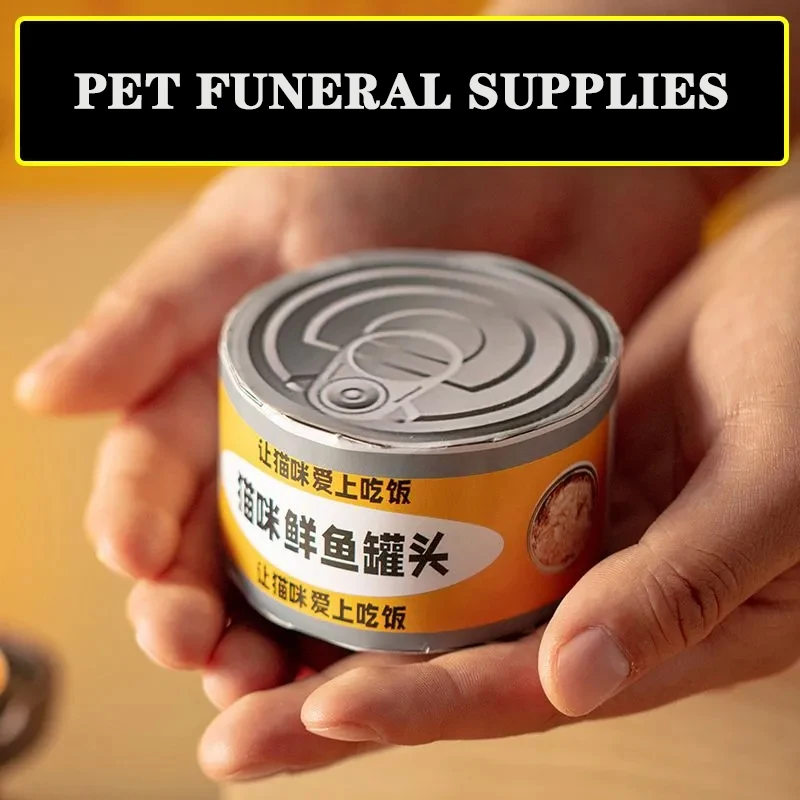 Pet Paper Simulation Canned Food Burning Memorial Accessories Cat Funeral Supplies Funeral Toys For Cats Dogs