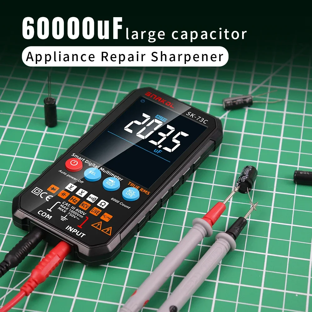 Mini Digital Multimeter Smart Electrician Tester DC/AC Voltage Capacitance Ohm Diode NCV Professional Multitester