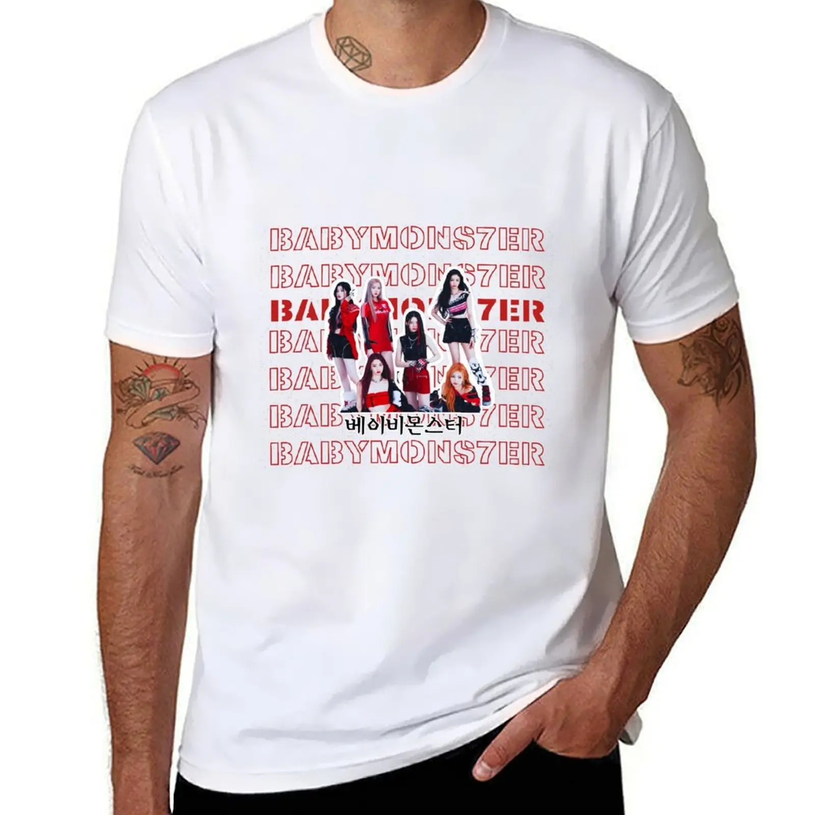 

k pop Babymonster T-Shirt t shirts with prints man t shirts for men casual T-Shirt
