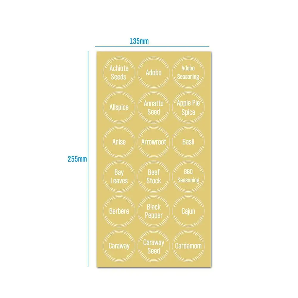 144 Pcs/set Transparent Spice Jar Storage Labels for Kitchen Jar Organization Food Labels Waterproof Kitchen Seasoning Names