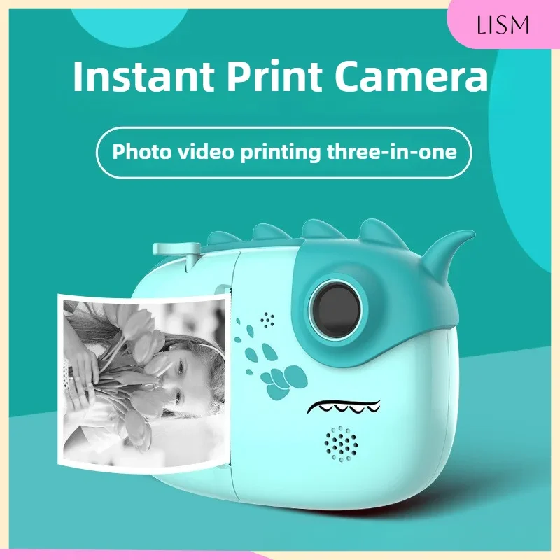 

LISM Instant Print Camera for Kids Inkless Thermal Printing Toy 3.0-inch Touch Screen Photo Video Recording A6 Digital Camera