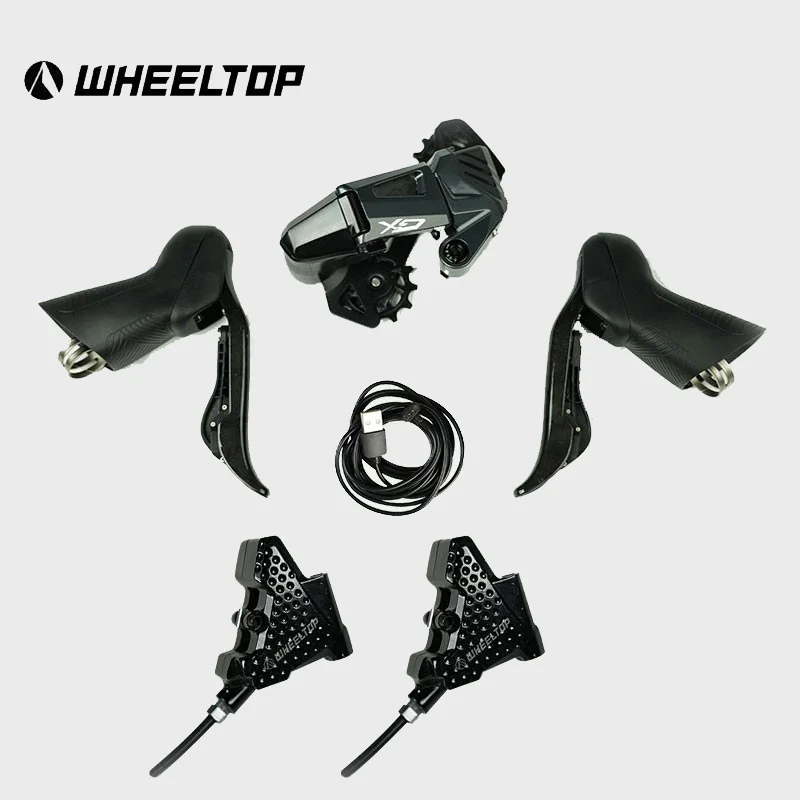 Wheeltop New GeX Gua Bike Set Drop Bar Bicycle Electronic Shifter Single Chainring 7-14s Speed High Tension Rear Derailleur