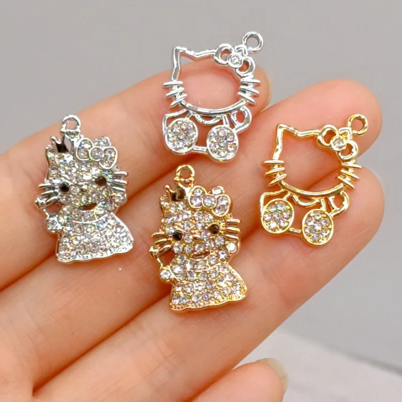 

10pcs Hello Kitty Accessories Cute Kt Women Products Versatile Clothes Backpack Materials Desktop Decoration Girl Gift Wholesale