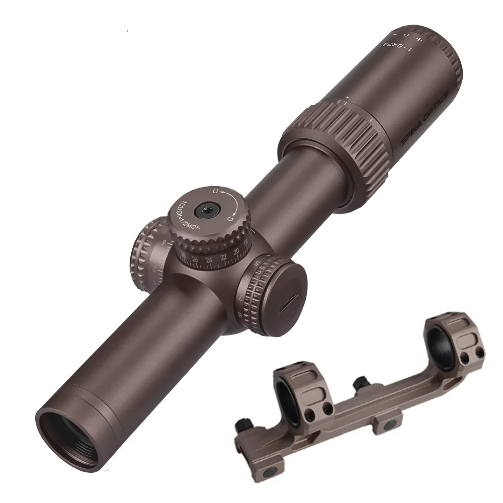 SPINA OPTICS Taktisches LPVO 1-6x24 Short Dot Visier, Schnellzielvisier für die Jagd, Kompatibel mit AR15, PCP und Karabiner 5