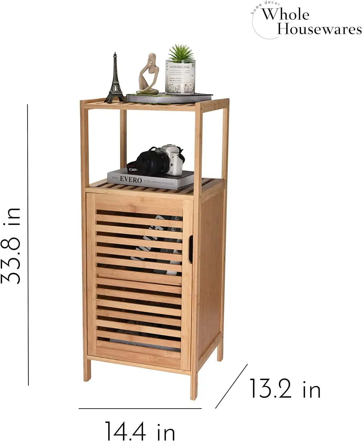 Bamboo Shoe Cabinet with Doors, Storage Cabinet for Bathroom, Bedroom, Kitchen and More