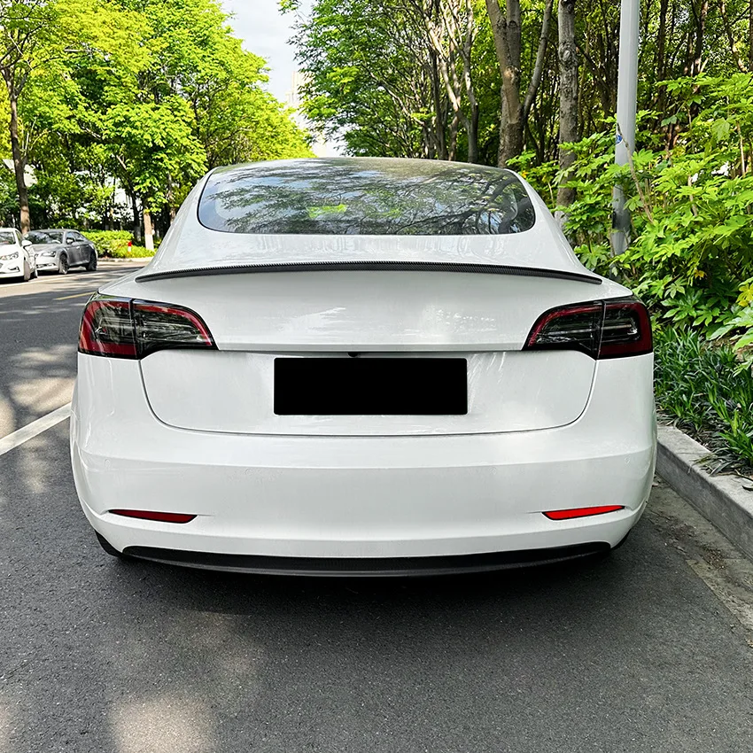 Rear Spoiler For Tesla Model 3 2017-2022 Car Rear Wing Trunk Spoiler Decklid Lid Trim Splitter Lip view 5