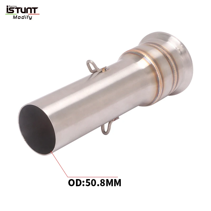 ل سوبر ديوك R 1050 1090 1190 1290 ADV دراجة نارية العادم تعديل الفولاذ المقاوم للصدأ الأوسط ربط الأنابيب اتصال 51 مللي متر الخمار #3