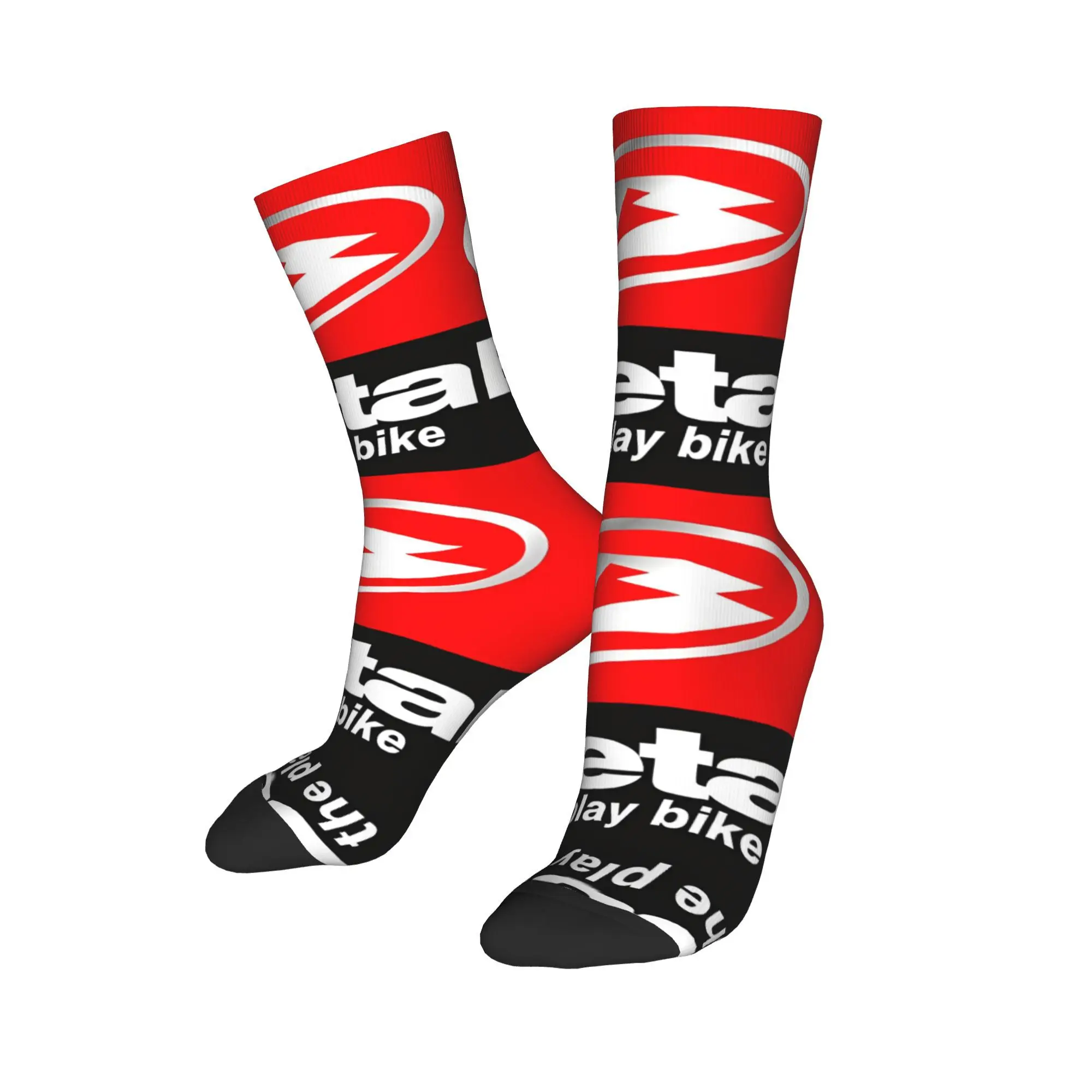 Custom B-Betas Logo Motorcycle Men's Crew Socks Unisex Funny 3D Printed  Motor Dress Socks