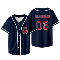 KPOP FELIX BANGCHAN CHANGBIN HYUNJIN SEUNGMIN LEE KNOW Baseball Jersey T-shirt Short Sleeve Graphic Women Men Oversized Tees