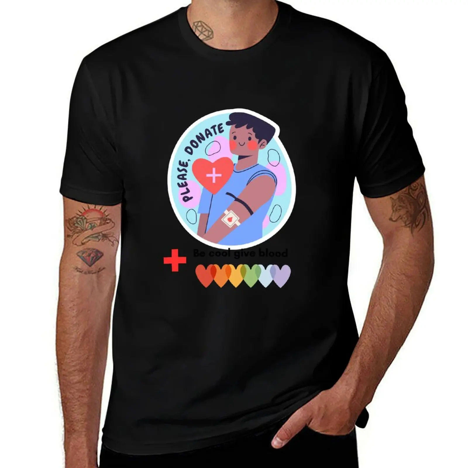 

Be cool Give Blood T-Shirt Short sleeve tee aesthetic clothes baggy shirts men tshirt