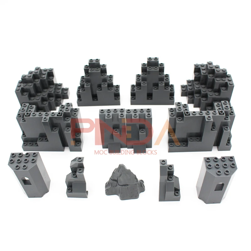 Moc Bricks Castle Mountain Rockery 5pcs For Castle Garden Toys for Children Size Compatible With