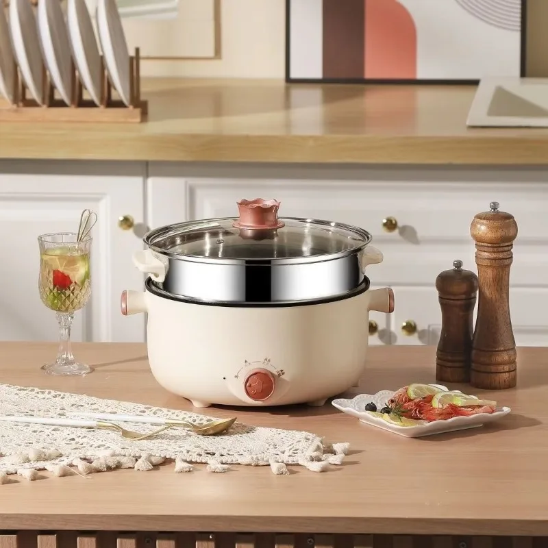 Multifunctional non-stick electric hot pot with glass cover Automatic steamer Kitchen rice cooker