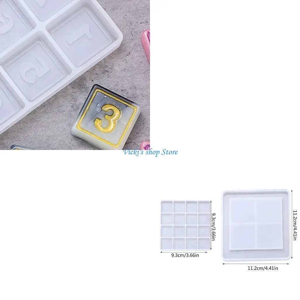 2Pcs/Set Digital Puzzle Crystal Epoxy Resin Mold Number Puzzles Games Silicone Mould DIY Crafts Casting Tool