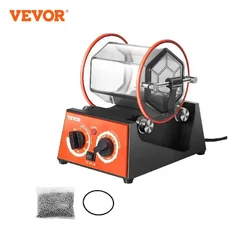 VEVOR Rotary Tumbler Surface Horizontal Polisher 3kg5kg Mini Jewelry Drum Polishing Machine w/ 0-60 Minutes Timer Finishing Tool