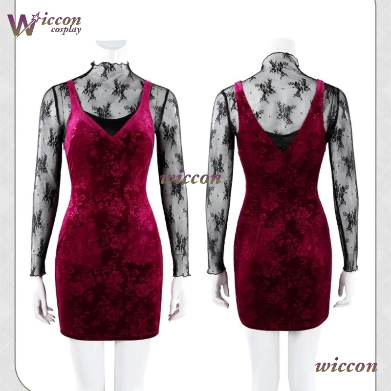 

uxjs/ Ada Wong Cosplay Costume Game Resident cos Evil 30th anniversary Women Sexy Chinese Style Cheongsam Halloween New Dress