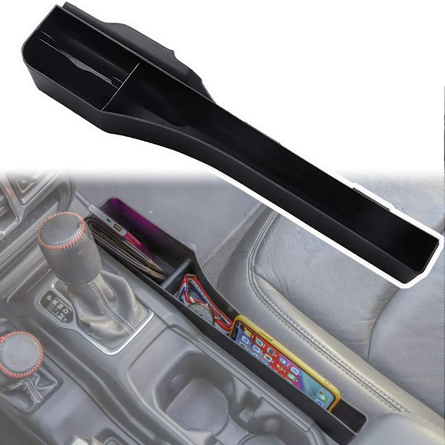 

Car Seat Gap Filler Organizer Passenger Seat Insert Pocket Phone Storage Case Tray For Jeep Wrangler JL JLU Gladiator JT 2018+