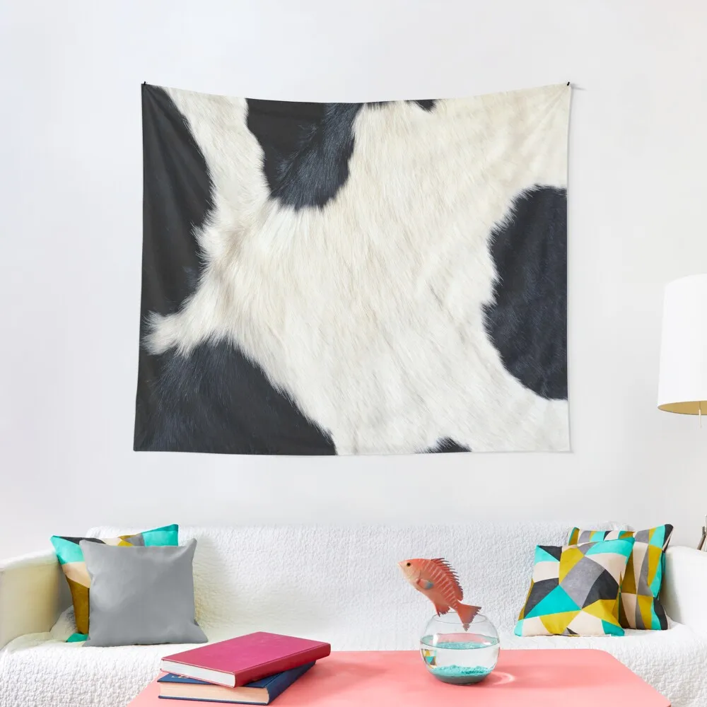 

Faux Cowhide Black and white Tapestry Outdoor Decor Bedroom Decorations Tapestry