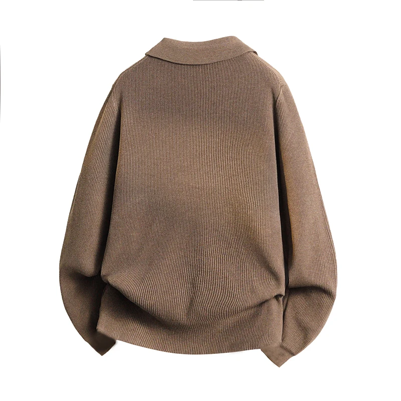 Autumn Men's Knit Polo Collar Shirt Jackets 2025 New Korean-Style Minimalist Hoodie for Men Premium Casual Knit Cardigan Jacket