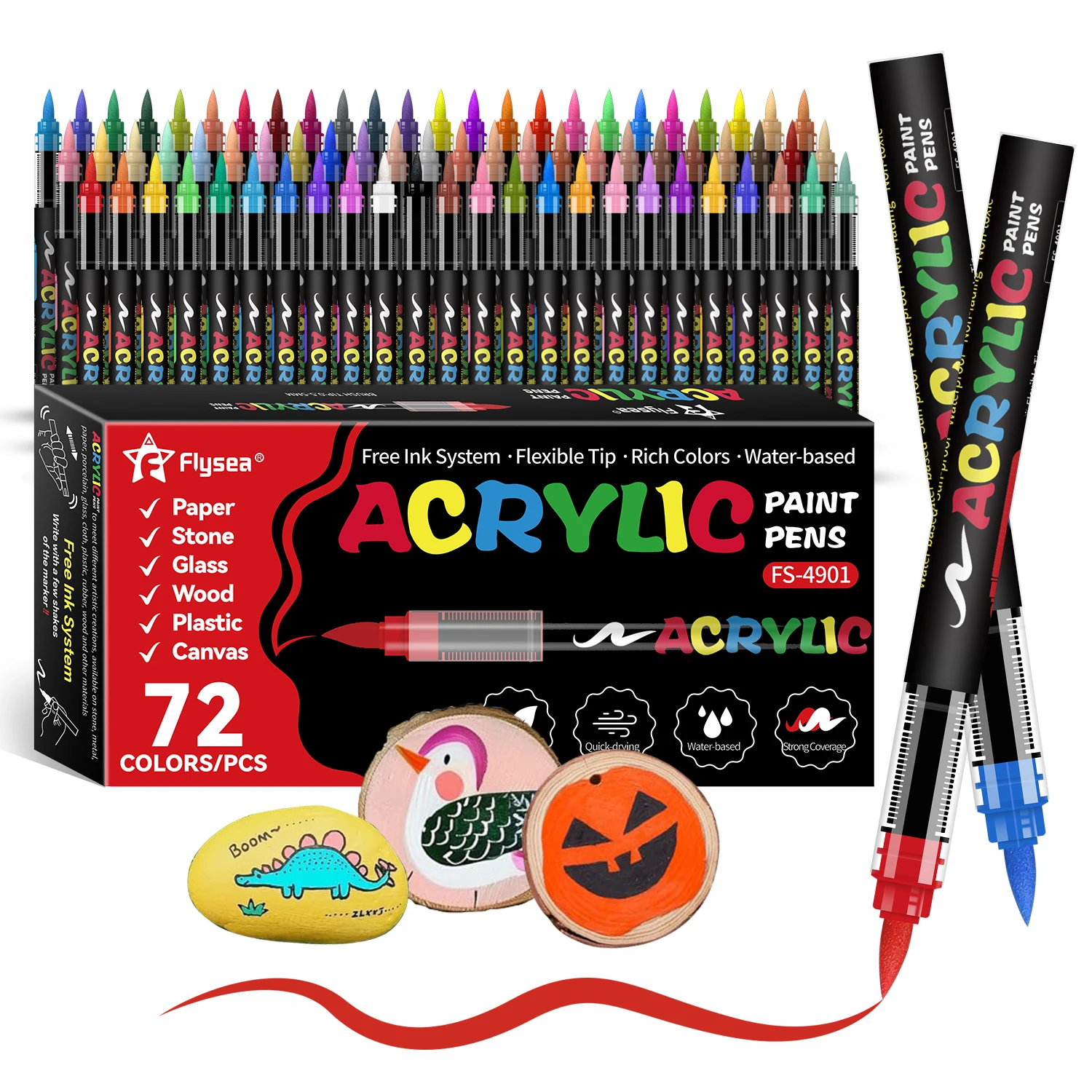 

Ручка для акриловой краски с мягким наконечником кисти, автоматическое управление чернилами, водонепроницаемость и высокая насыщенность, идеально подходит для дерева, металла, пластика, холста, ткани,