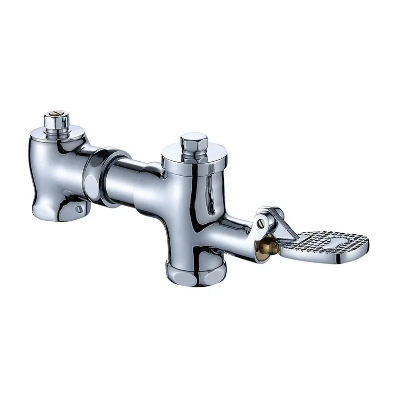 

Латунный регулируемый расширительный открытый педальный смывной клапан для унитаза, хромированный ножной экскремент