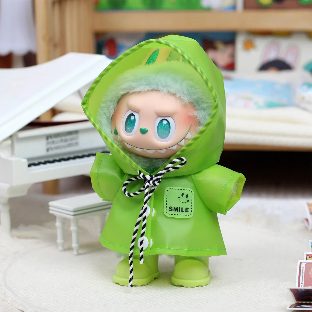 

Для 17 см Labubu новый плащ, кукольная одежда, наряды макарон с сердцебиением, 15-17 см, универсальная одежда для куклы, аксессуары