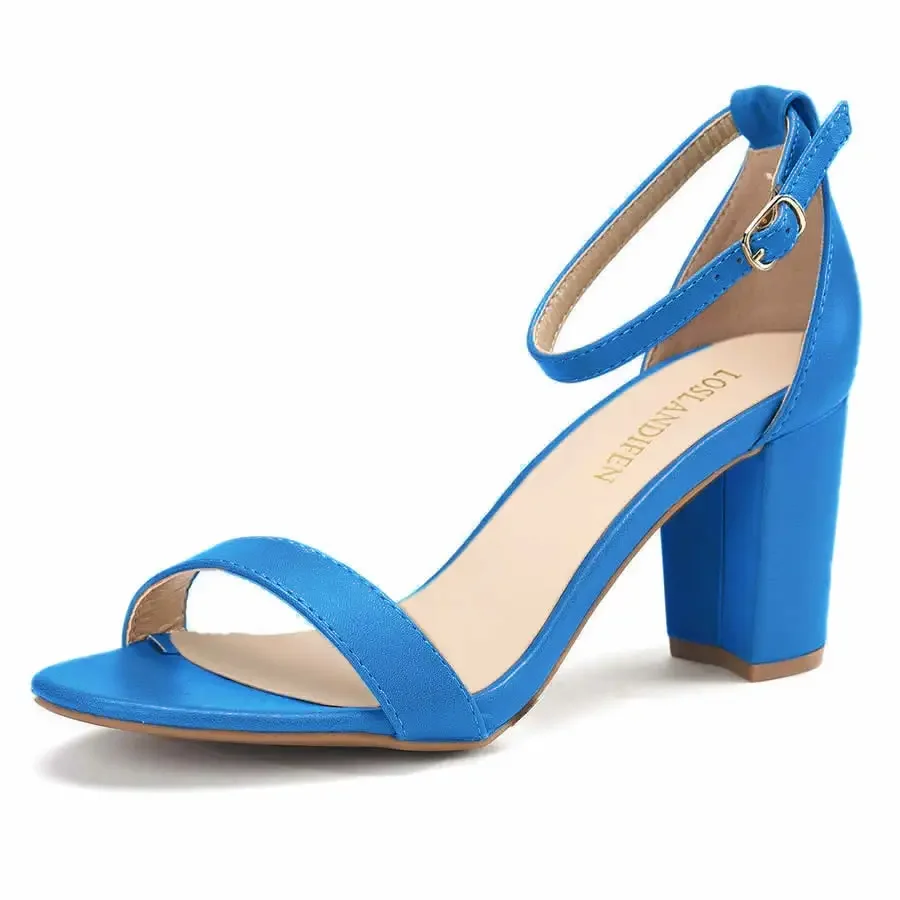 Sandały damskie Summer Large Size 5cm Low Heel Shallow Sexy Peep Toes Ankle Strap Thick High Heels Open Toes Wedding Dress Shoes