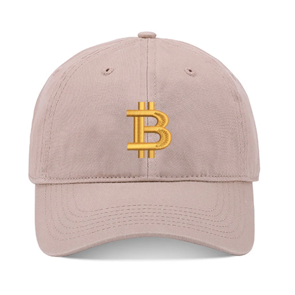 Lyprerazy Baseball Hat Bitcoin BTC Unisex Embroidery Baseball Cap Washed Cotton Embroidered Adjustable Cap