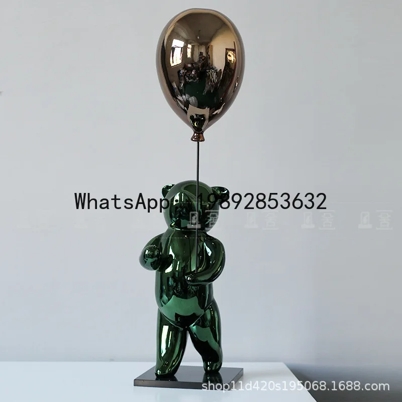 PYJ silver balloon bear soft decoration hotel lobby living room decoration ornament
