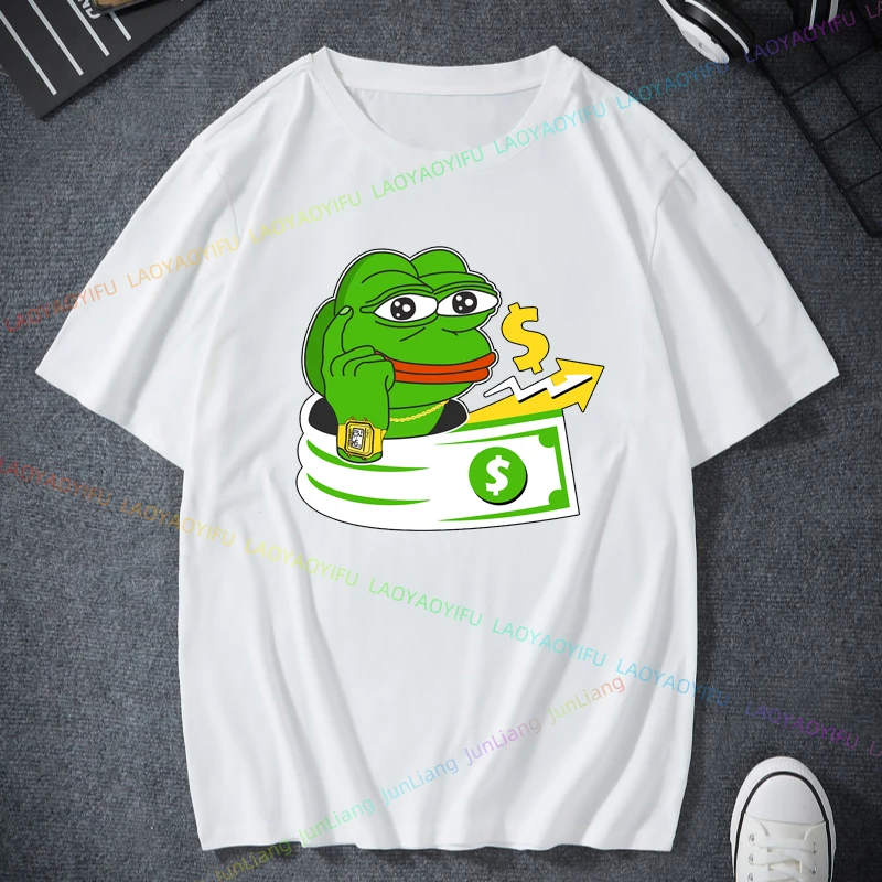 Pepe T-Shirt for Men Funny Tee Frog Graphic Unisex 100% Cotton Streetwear Tshirt Men's Clothing 2024 Y2k Vintage Top T-shirts