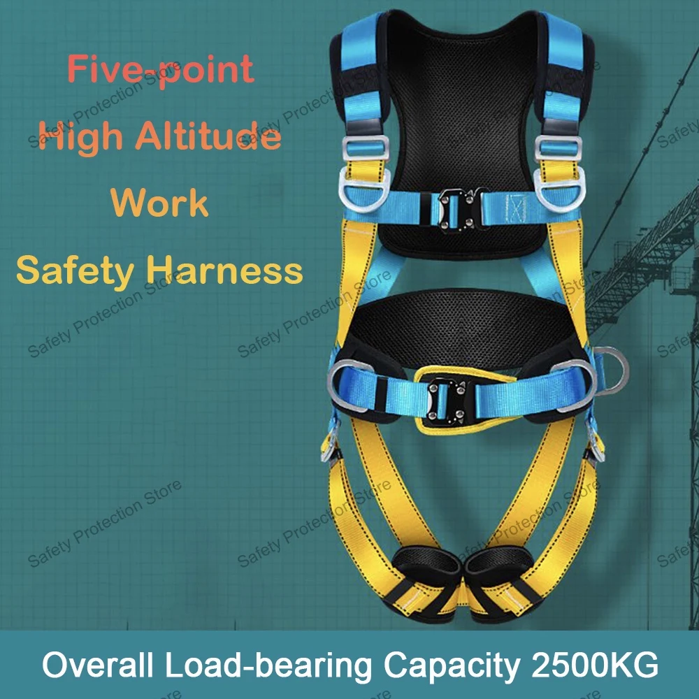 

High Altitude Work Safety Harness Five-point Full Body Safety Belt Outdoor Climbing Training Construction Protective Equipment